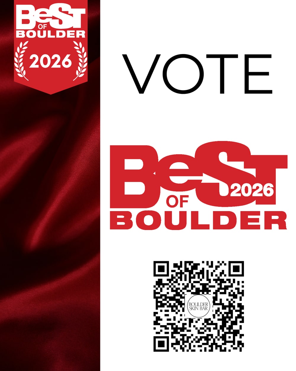Best of Boulder 2026 flyer: Vote, with a QR code to the ballot
